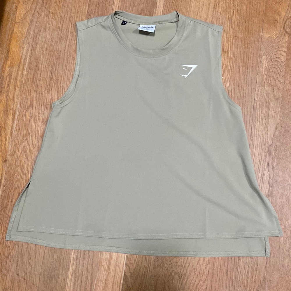 Gymshark flowy Olive Workout Tank. Size small